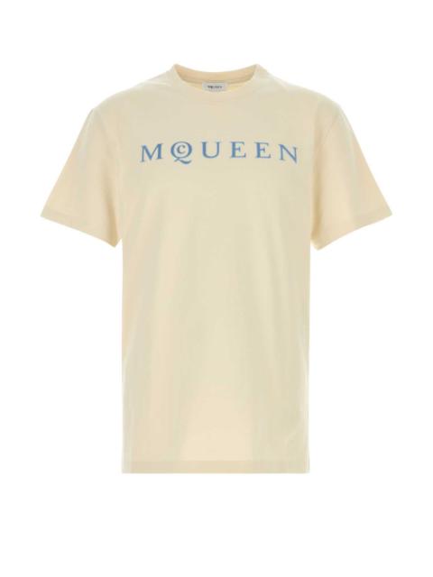 Alexander McQueen Alexander Mcqueen Men Cream Cotton T-Shirt