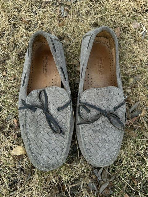 Bottega Veneta Bottega Veneta Intrecciato Suede Lace-Up Driving Loafers