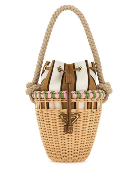Prada Prada Women Wicker Mini Bucket Bag