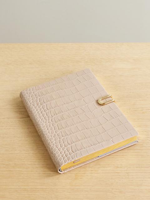 Smythson Soho Croc-effect Leather Notebook