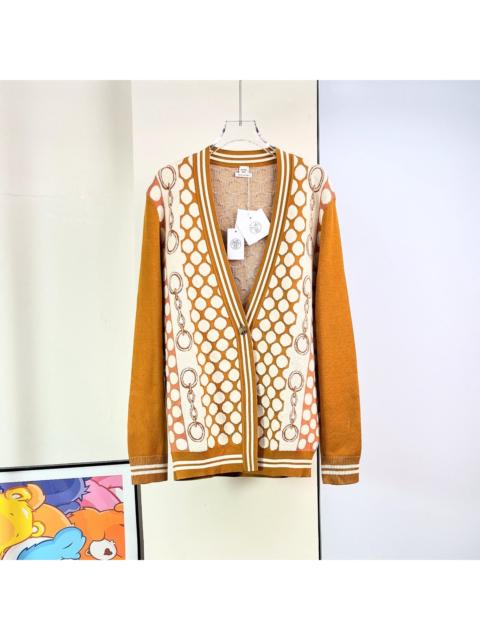 Hermès Hermès orange knitted cardigan jacket