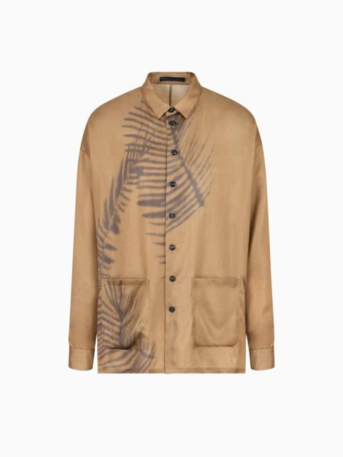 GIORGIO ARMANI PRINTED CUPRO SHIRT JACKET
