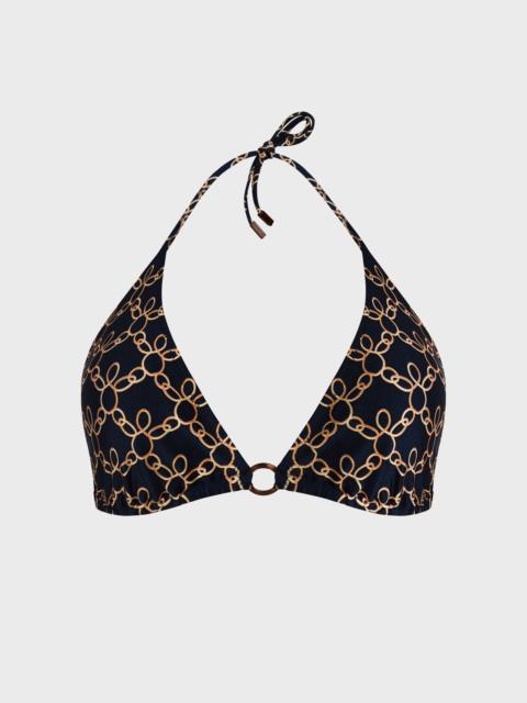 Vilebrequin WOMEN TRIANGLE BIKINI TOP TURTLES CHAIN