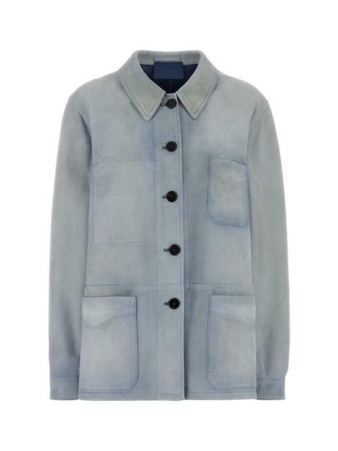 Prada Prada Women Light-Blue Suede Jacket