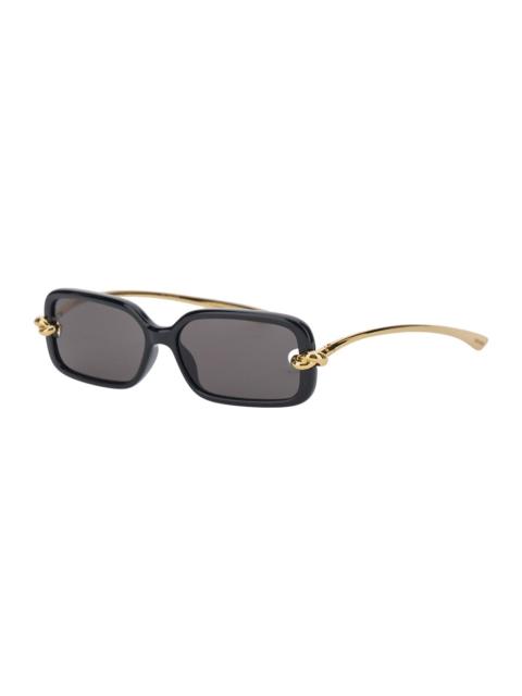Bottega Veneta Bottega Veneta Women Black Sunglasses With Rectangular Design And Knot Detail In Metal Woman
