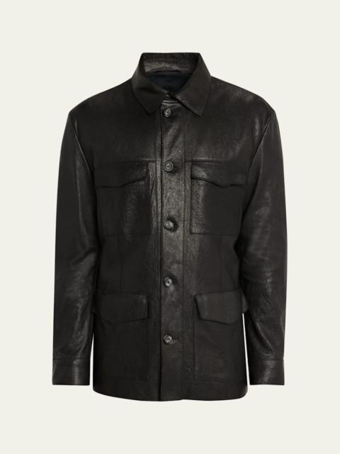 GIORGIO ARMANI Men's Nappa Leather Safari Jacket