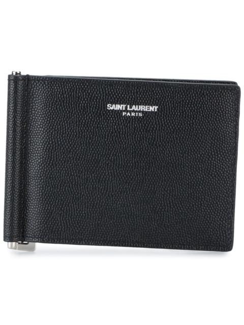 SAINT LAURENT Saint Laurent Men Saint Laurent Paris Bill Clip Wallet In Grain De Poudre Leather