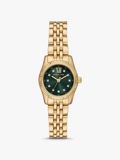 MICHAEL KORS Petite Lexington Pavé Gold-Tone Watch