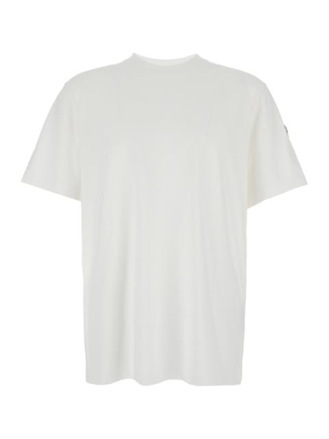 Moncler Moncler Genius Men White Crewneck T-Shirt With Logoed Motif With Car Print And Logo Patch On The Sle