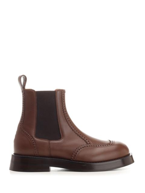Alexander McQueen Chelsea Brogue Boots Brown