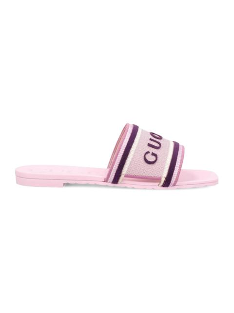 GUCCI Gucci logo Striped Slide Sandals