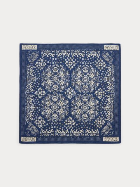 RRL by Ralph Lauren Indigo Floral-Print Cotton Bandanna