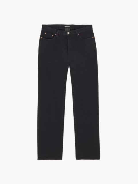 SAINT LAURENT TAPERED JEANS IN OLD BLACK DENIM