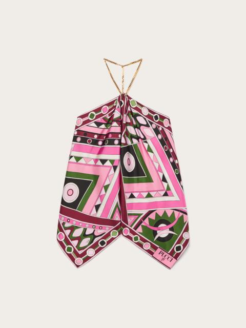 PUCCI VIVARA PRINT SLEEVELESS SILK TOP