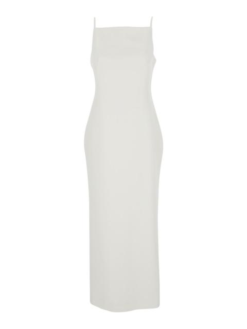 Givenchy Givenchy Women White Long Dress With Square Neckline And Rear Single Slit In Viscose Blend Woman