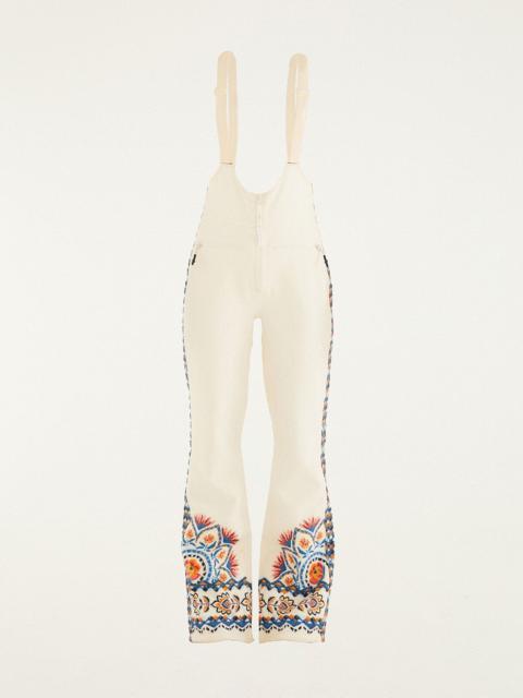 FARM RIO Off-White Lucy Floral Suspenders Ski Pants