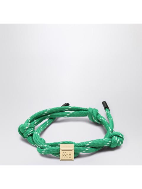 Miu Miu Emerald Green Rope Bracelet With Logo Women