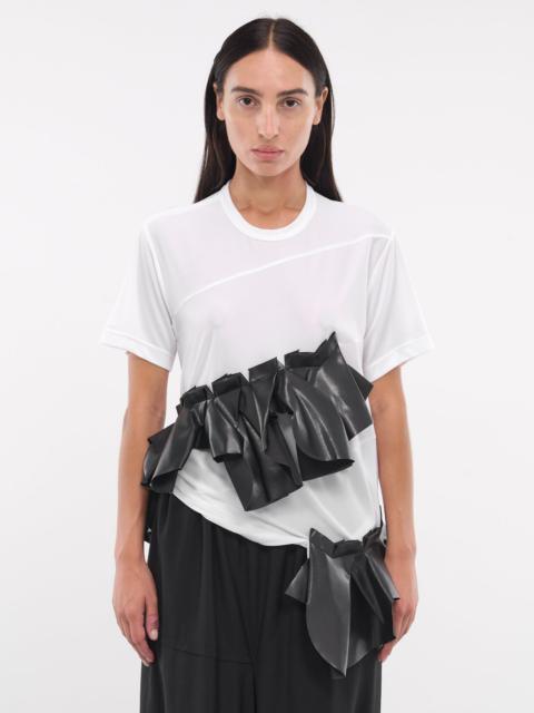 Comme Des Garçons Faux Leather Applique Tee