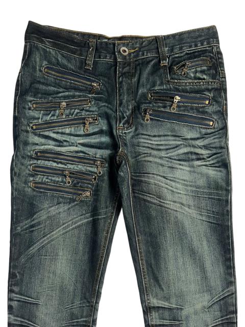 Other Designers Archival Clothing - DENIM JEANS CRAZY LEOPARD MULTI ZIPPED SEDITIONARIES DENIM