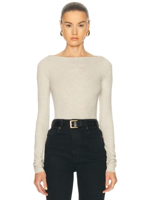 ÉTERNE Long Sleeve Boatneck Top
