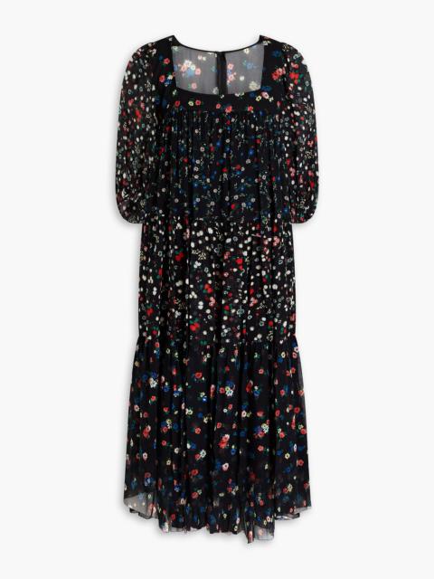 REDValentino Tiered floral-print georgette midi dress