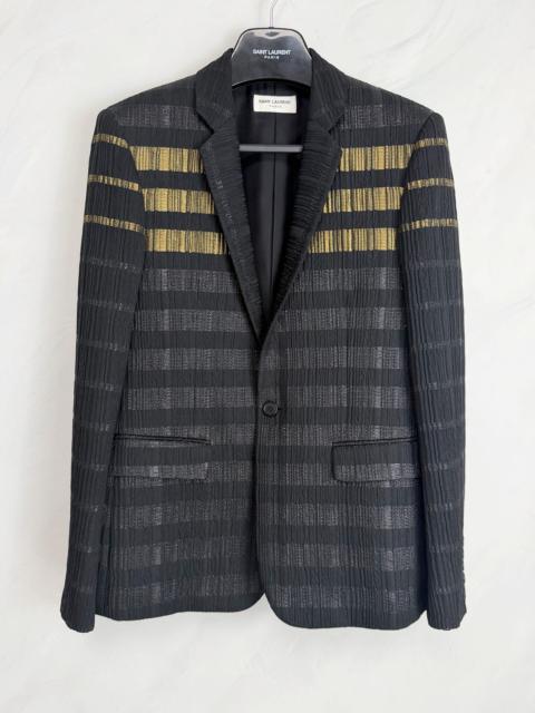 SAINT LAURENT Saint Laurent FW19 Runway Black Gold Houndstooth Suit