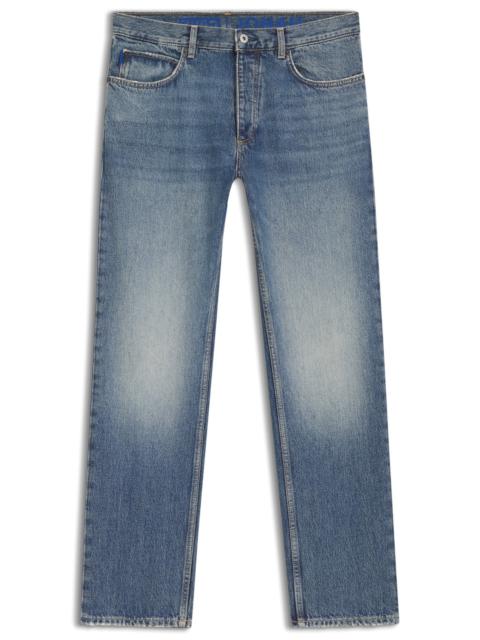 HUGO BLUE REGULAR-FIT JEANS IN WHISKERED DENIM