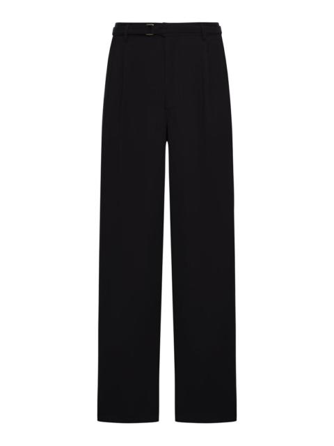 GIORGIO ARMANI Giorgio Armani Men Cupro Asv Natté Single Flated Pants