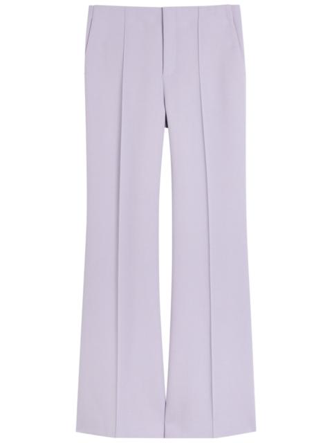 Chloé Chloe Pintuck Flared-leg Wool Trousers