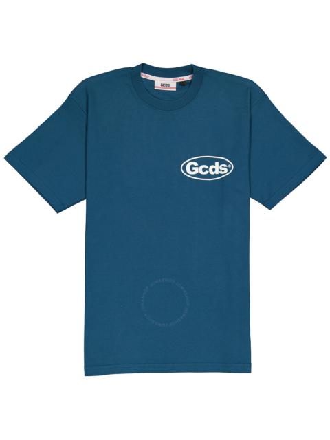 GCDS GCDS Men's Teal Shop List Cotton T-shirt