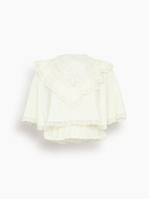 Sea Shanna Lace Capelet Top in Cream