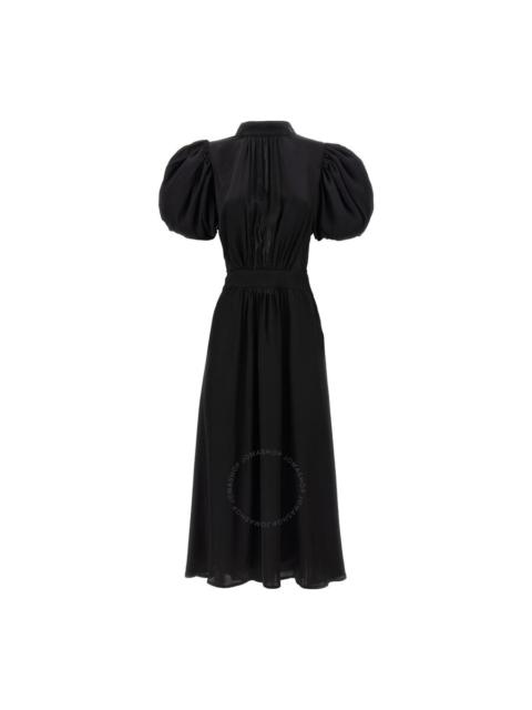 Rotate Ladies Black Puff Sleeve Midi Dress