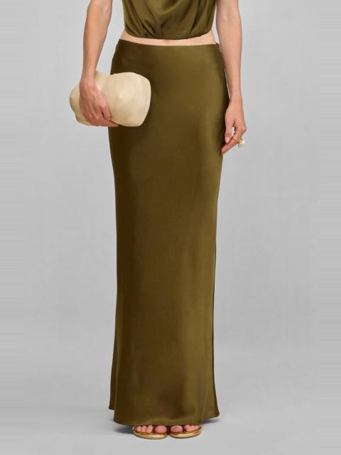 Cult Gaia Cult Gaia Chantel Stretch Silk Bias Cut Skirt in Rosemary at Nordstrom