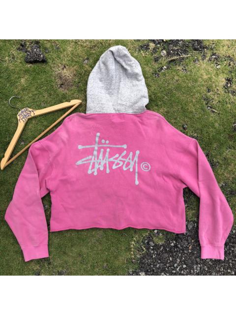Other Designers Vintage - Vintage Stussy Cropped Hoodie Big Logo Made in Japan