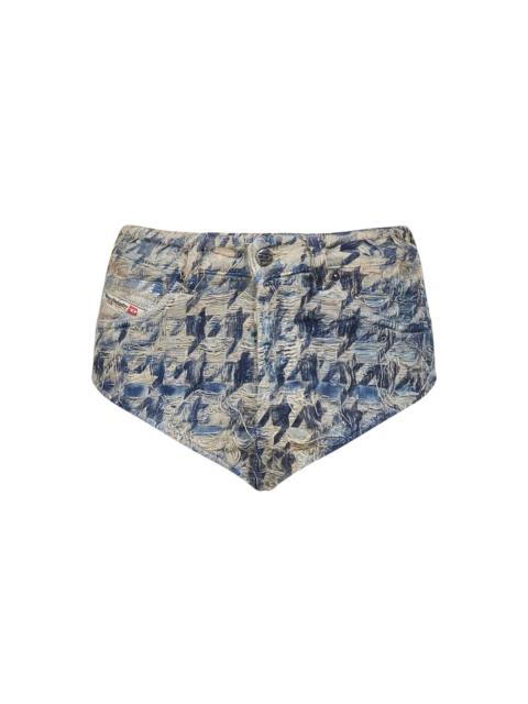 Diesel Beige houndstooth denim De-Jizz-Fsh1 hot pants