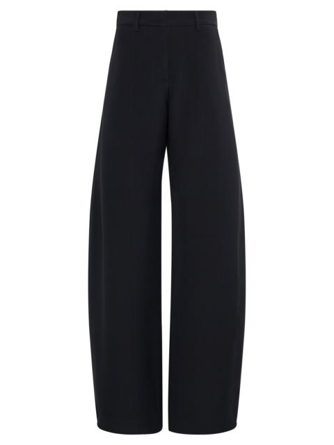 GABRIELA HEARST Merat Barrel-leg Pant in Black Silk Wool Cady