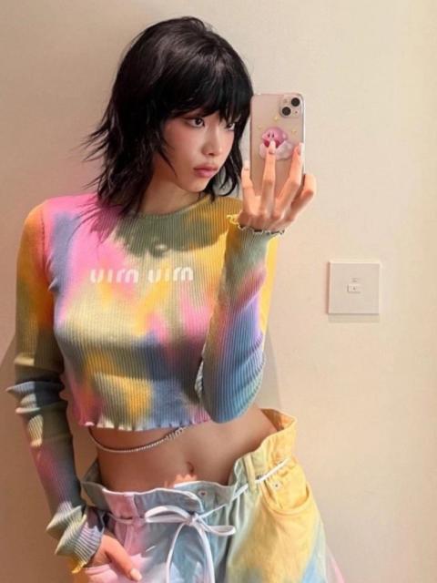 Miu Miu Miu Miu rainbow-dyed knitted pullover