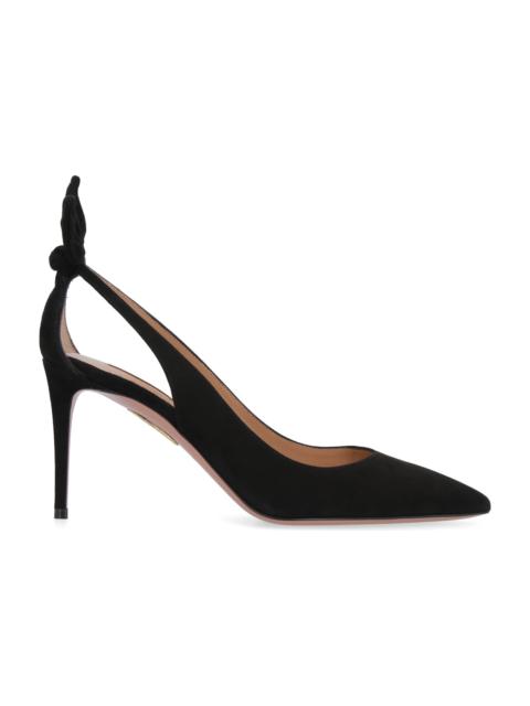 AQUAZZURA Deneuve Suede Ponty-toe Pumps