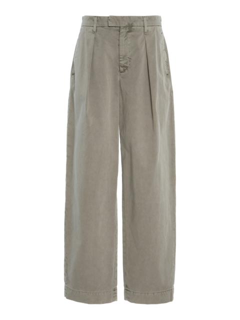 SLVRLAKE Pleated Cotton Chino Pants green