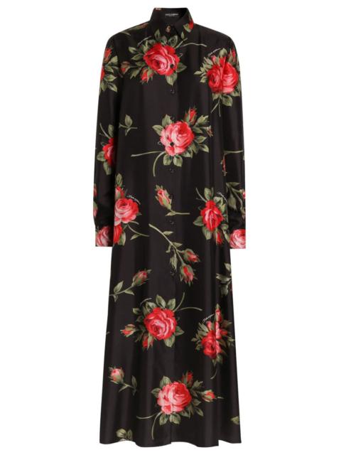 Dolce & Gabbana Dolce & Gabbana Women Rose Bouquet Print Twill Long Dress