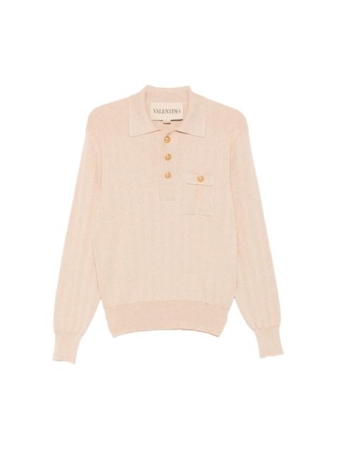 ribbed cotton polo shirt