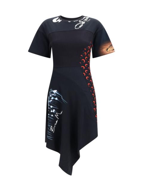 Marine Serre Marine Serre Women Asymmetric Recycled Jersey Dress