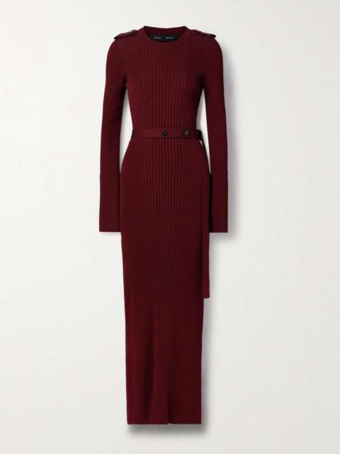 Proenza Schouler Lauryn belted ribbed-knit maxi dress