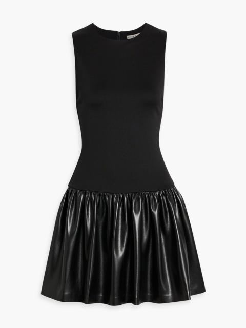 Alice + Olivia Ella fluted jersey-paneled mini dress