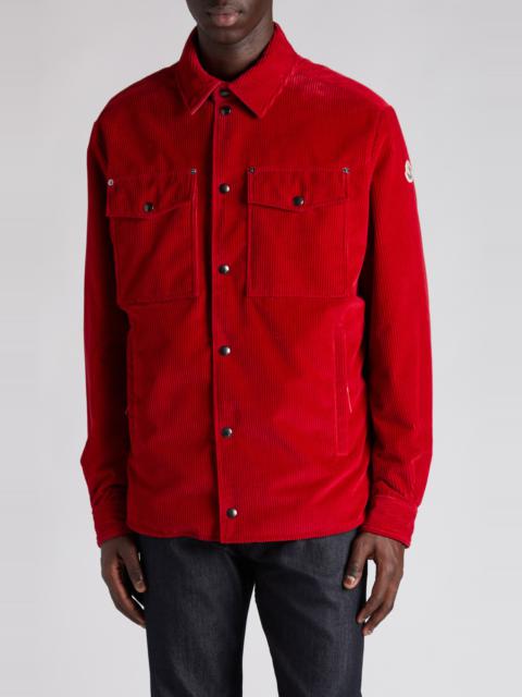 Moncler Moncler Ambroisie Corduroy Shirt Jacket in Fiery Red at Nordstrom