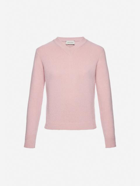 MAGDA BUTRYM Cashmere V-neck sweater in light pink