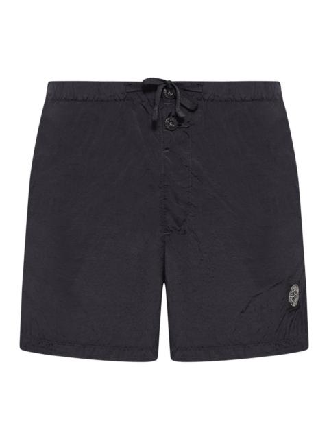 Stone Island Stone Island Men Black Compass Logo Swimsuit