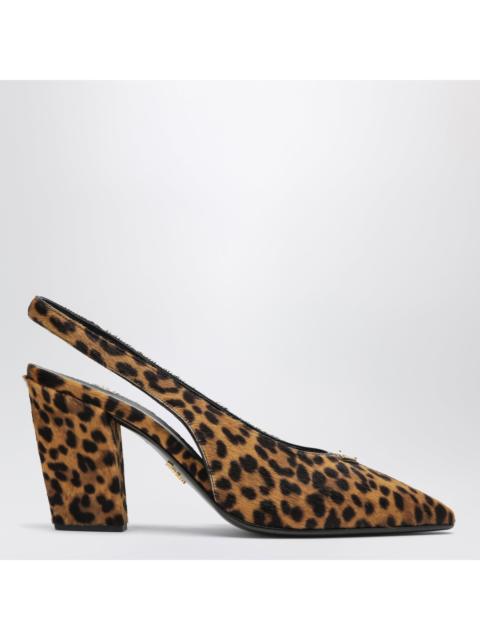 Prada Prada Leopard-Print Calf Hair Slingback Pumps Women