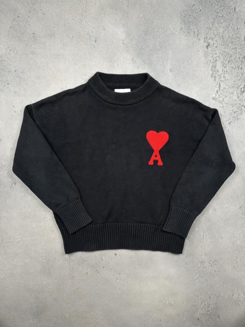 AMI Paris Ami Paris Alexandre Mattiussi Black Sweater Red Heart Logo