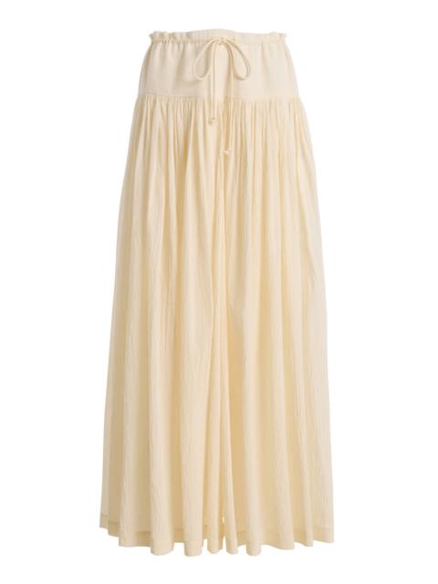 The Row Berenice Cotton Cheesecloth Pants ivory